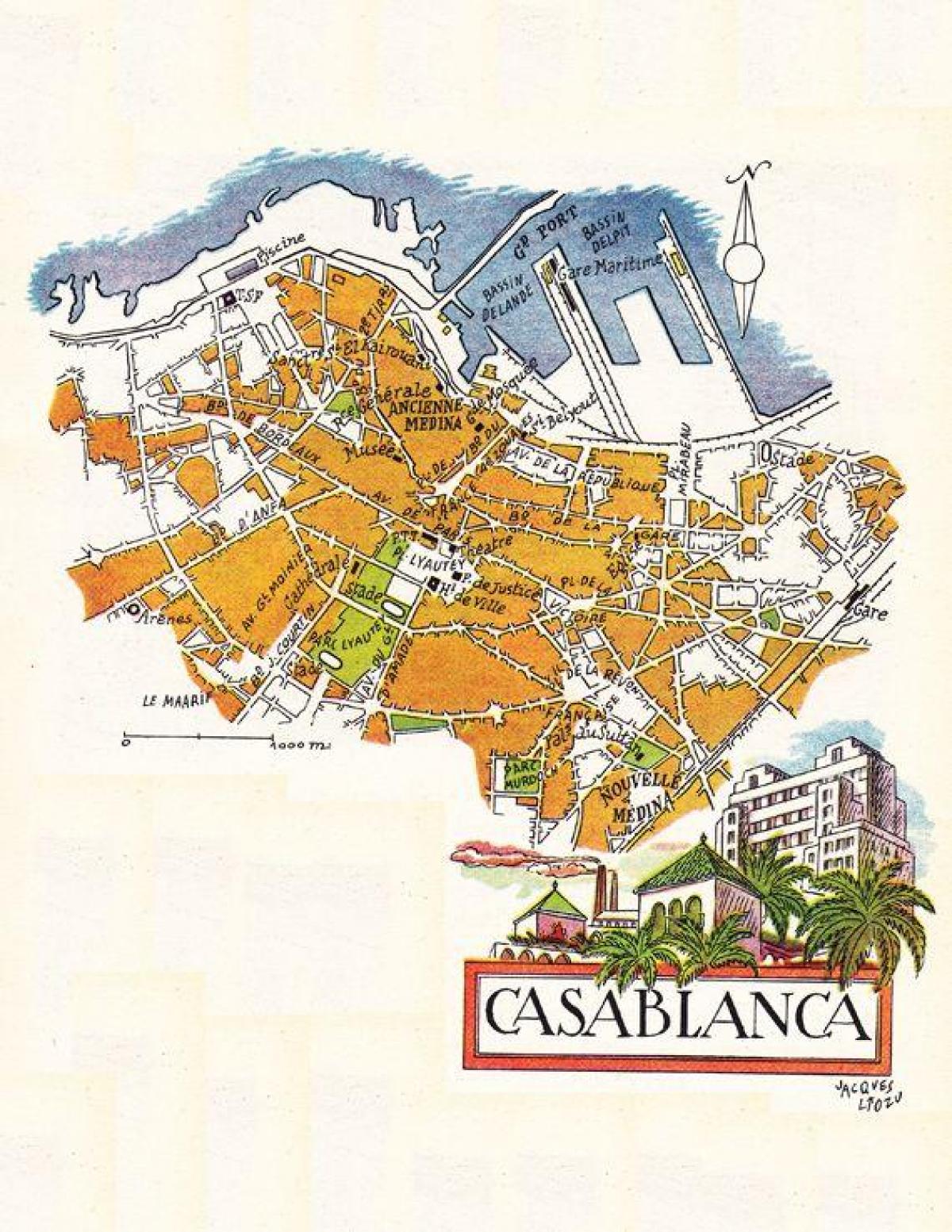 Mappa antica di Casablanca