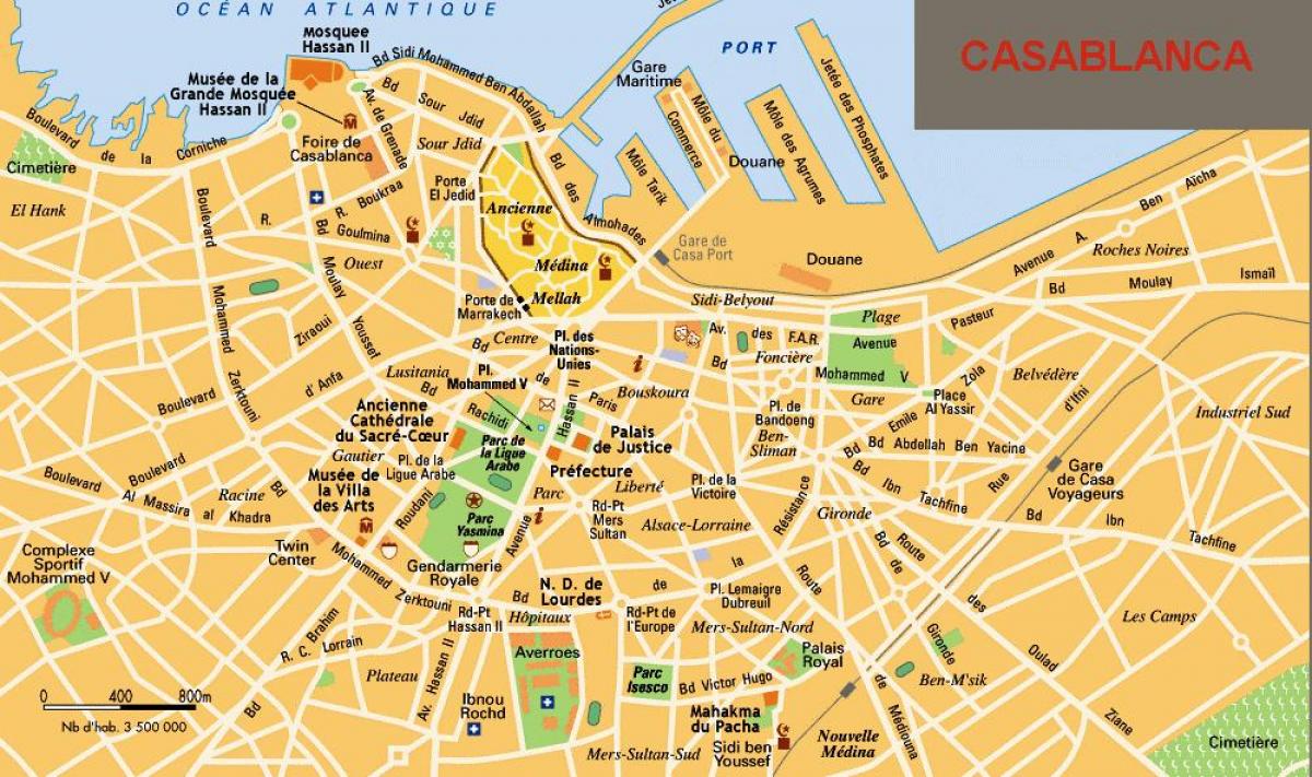 Mappa del centro di Casablanca