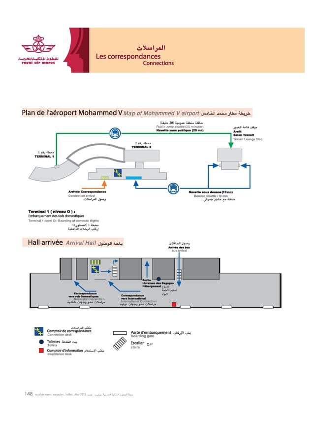 Mappa del terminal dell'aeroporto di Casablanca