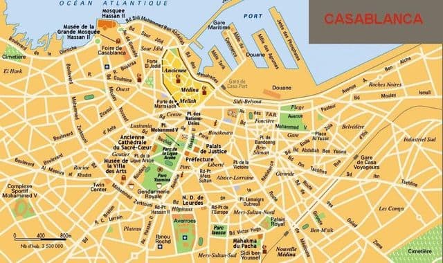 Mappa del centro di Casablanca