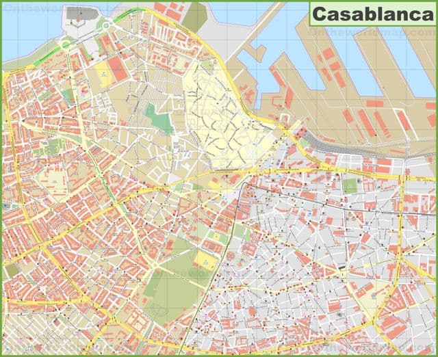 Mappa della città di Casablanca