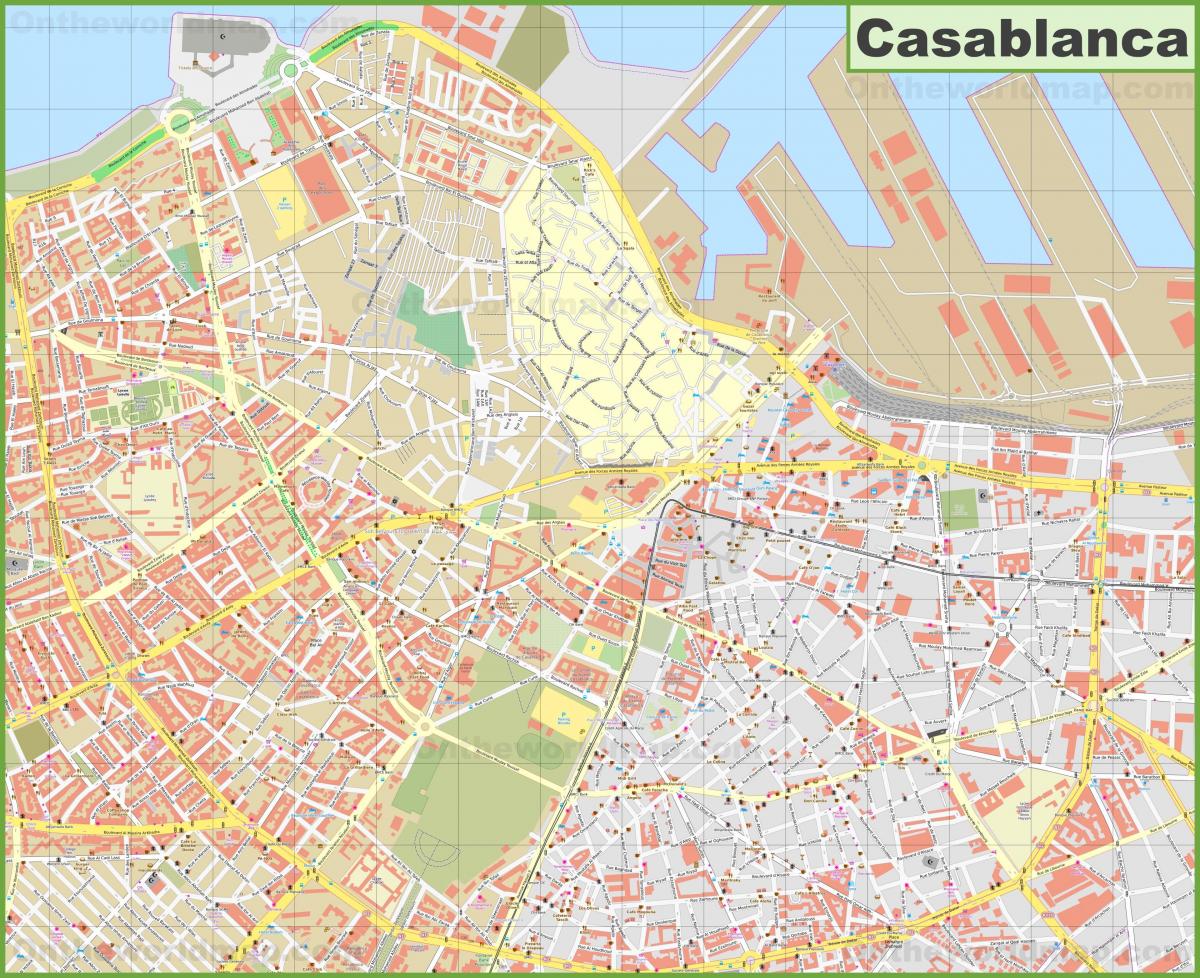 Mappa della città di Casablanca